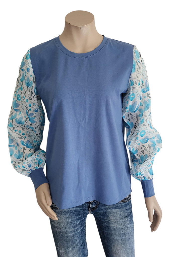 Blue Floral Romance Top