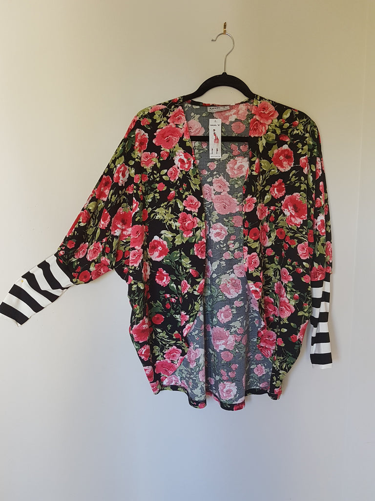 Black Floral Kimono