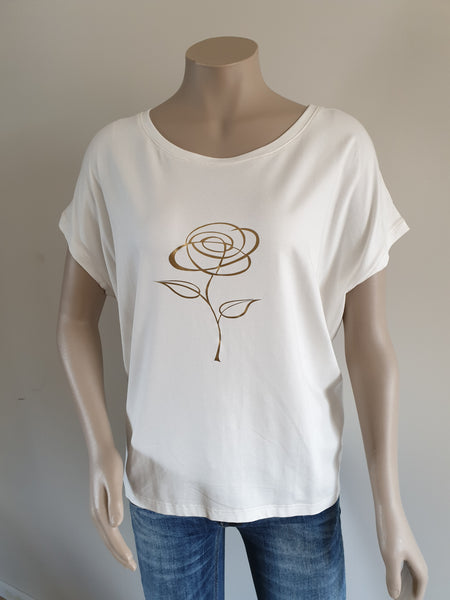 Cream with Gold Print