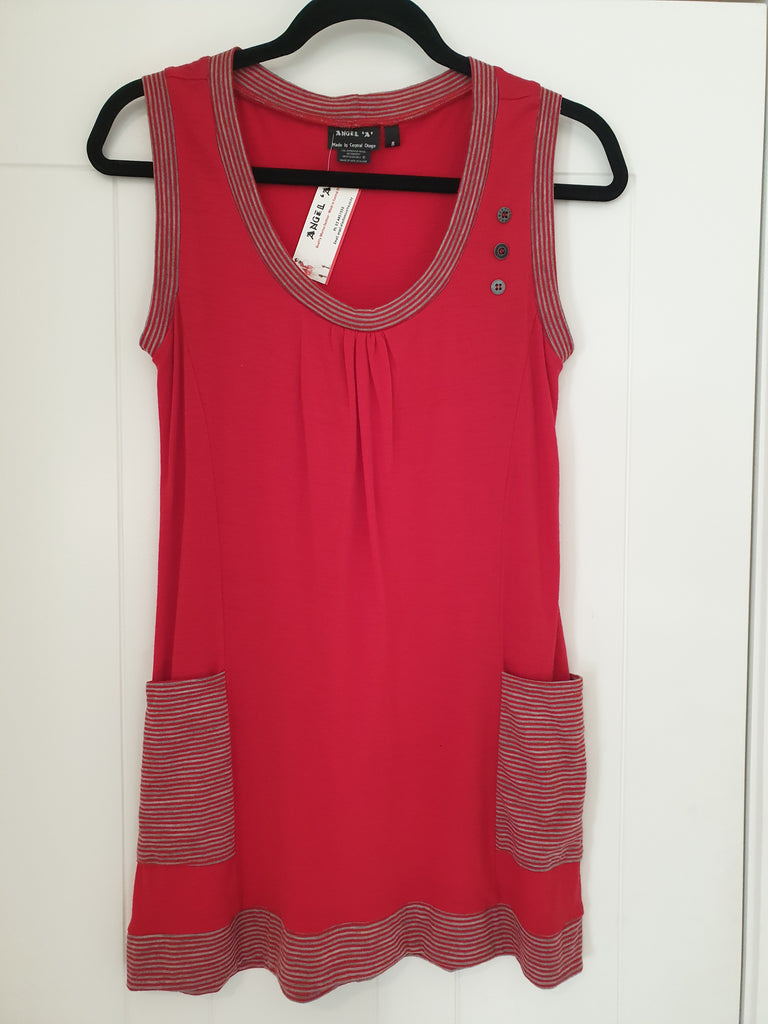 Merino Stripe Tunic - Red