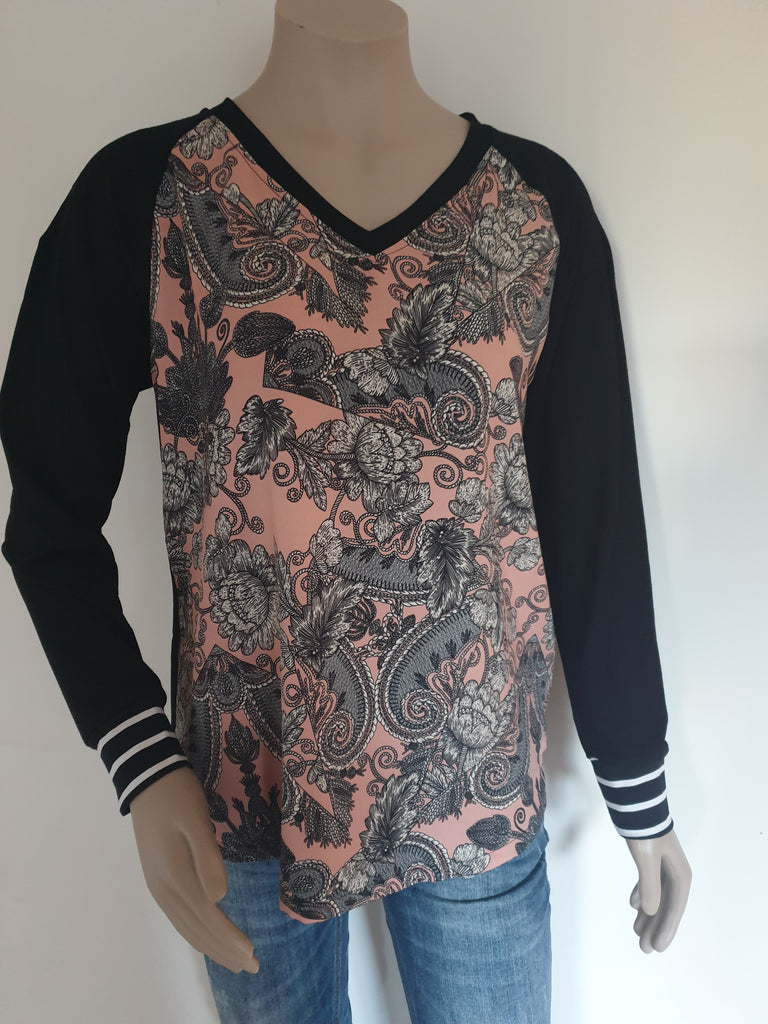 Pink V Neck Top
