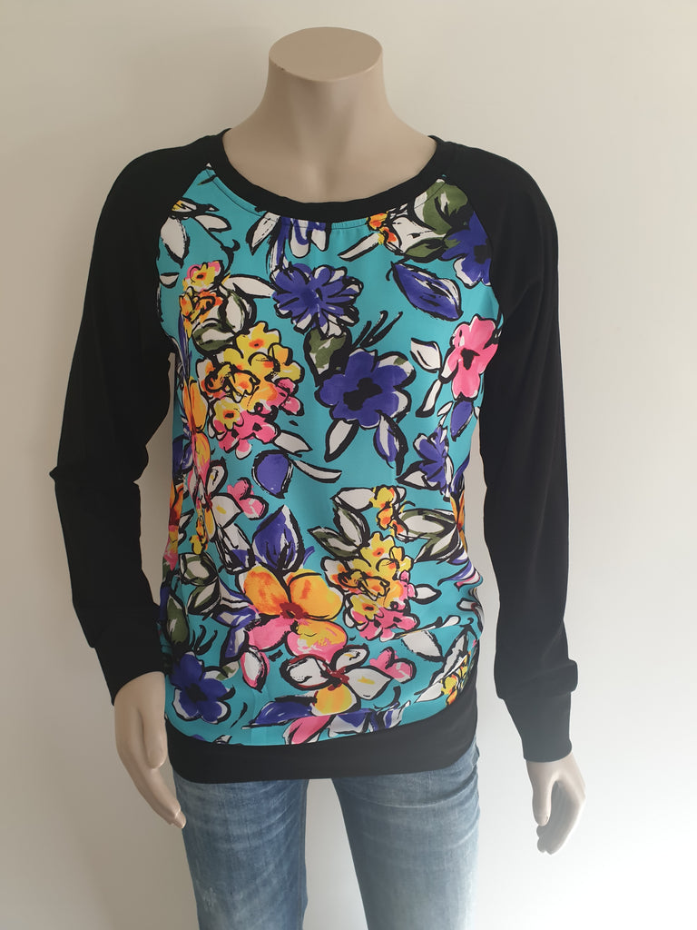 Teal Floral Top