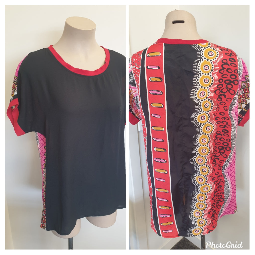 Black Print Top