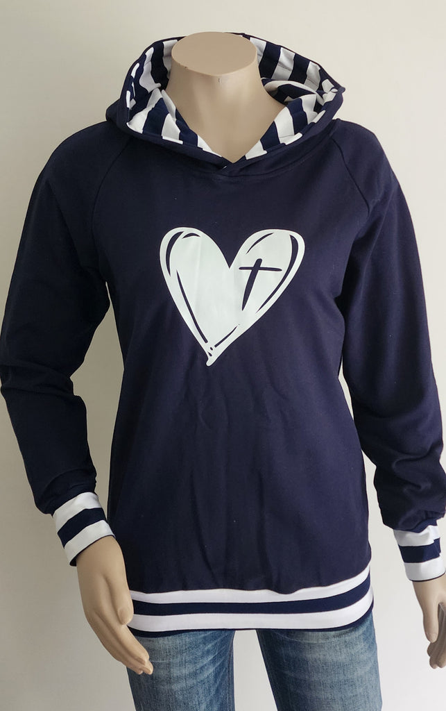 Navy Heart Hoody