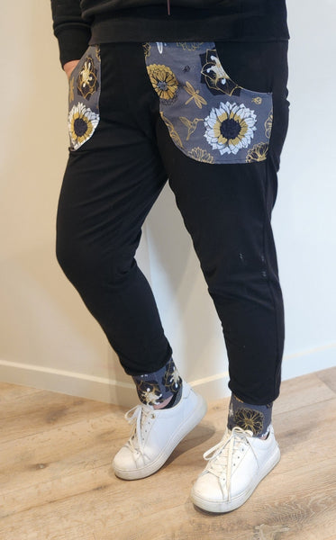 Long Metalic Gold Print Pants