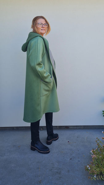 100% Wool Coat Blue , Pink & Green