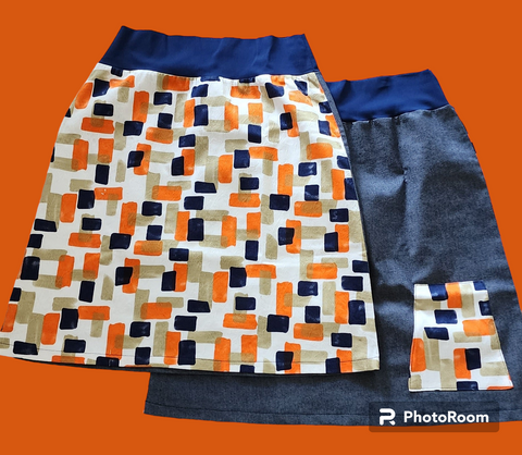 Orange & Navy Skirt