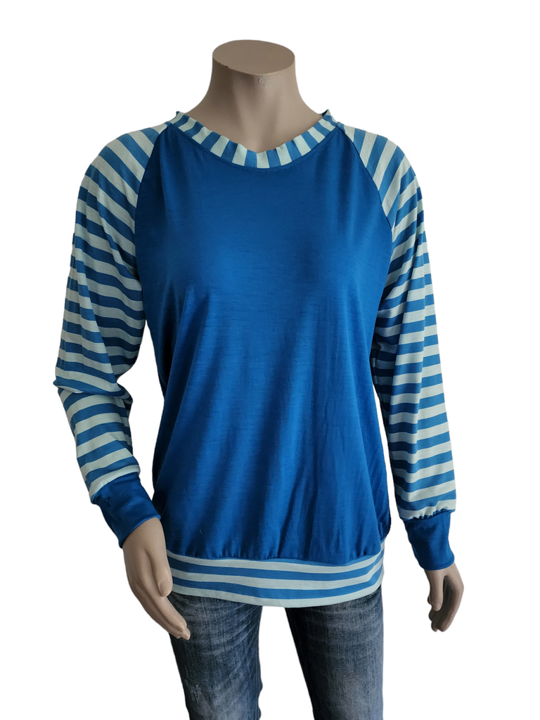 Blue Wide Stripe Jumper