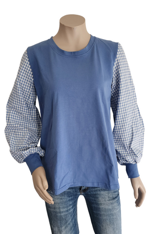 Blue Gingham  Romance  Top