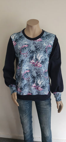 Navy Floral Sweatshirt