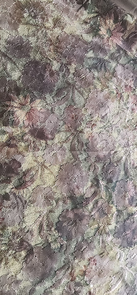 Choc Floral Mesh Polyester Spandex Fabric