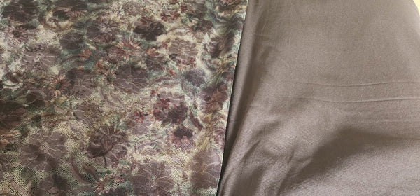 Choc Floral Mesh Polyester Spandex Fabric
