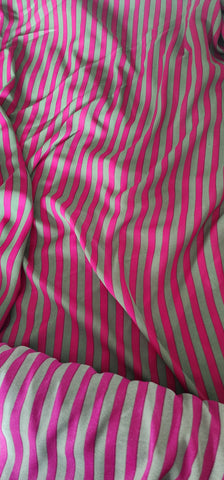 Pink & Green Stripe Fabric