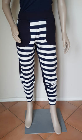 Navy Long Stripe Pants