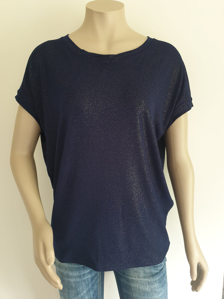 Navy  Slouchy  Shimmer Tee