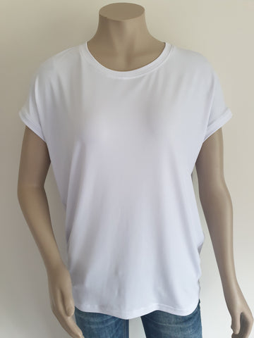 White Slouchy  Shimmer Tee