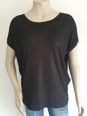 Black Slouchy  Shimmer Tee