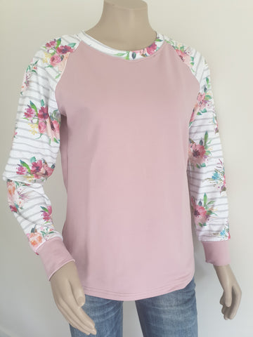 Pink Floral Sweatshirt
