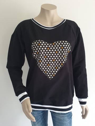 Black Cross Owl Heart Sweatshirt
