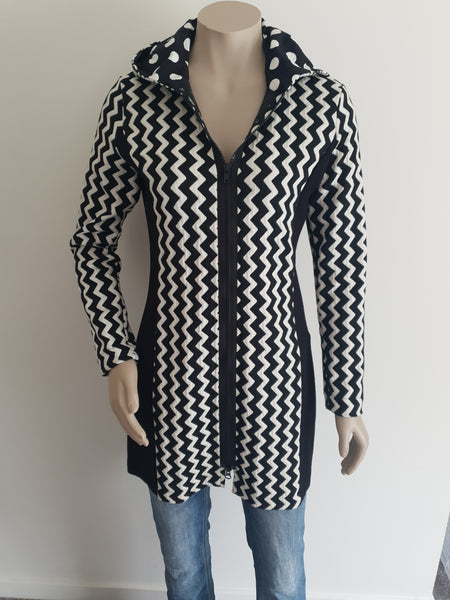 Zig Zag Spot Hooded Coat