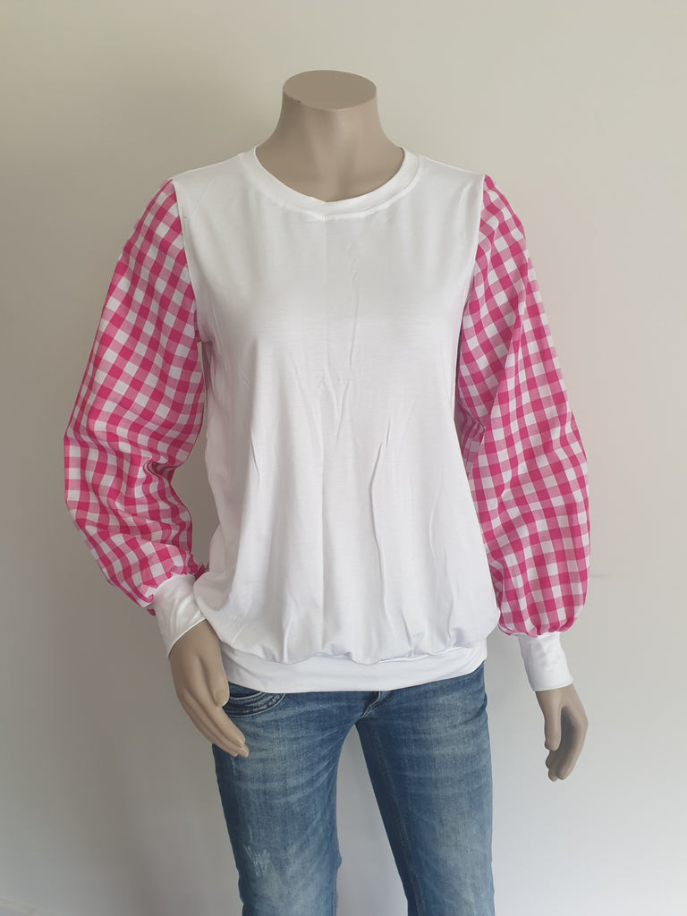 Pink Gingham Romance Top