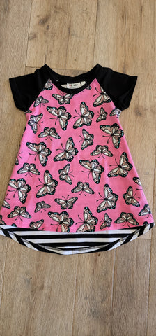 Butterfly Stripe T-Shirt Dress