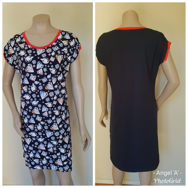 Navy Diamond Dress - SALE