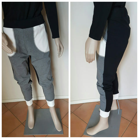 Sweat Pants - Grey / Black / Cream